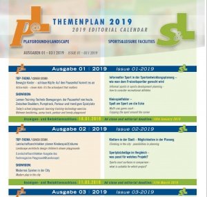 Editorial Calendar Playground@Landscape / Sports & Leisure Facilities 2019